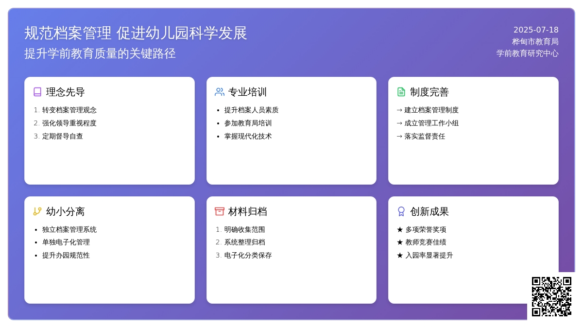 着力规范档案管理促幼儿园科学发展
