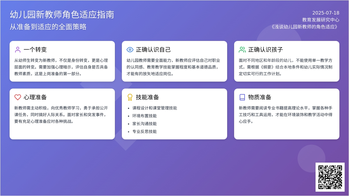 浅谈幼儿园新教师的角色适应