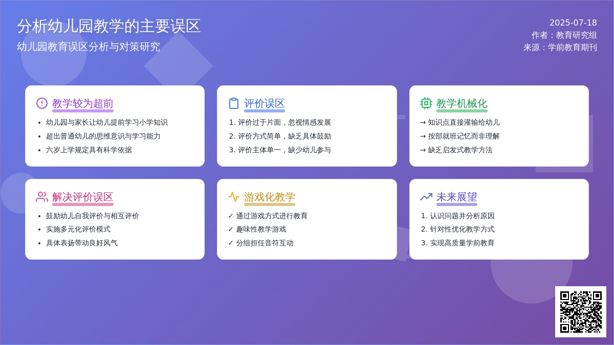 分析幼儿园教学的主要误区