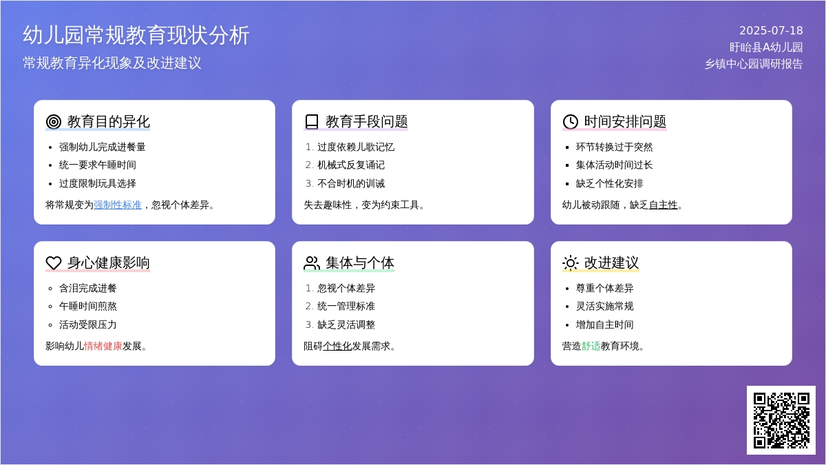 部分幼儿园常规教育现状分析