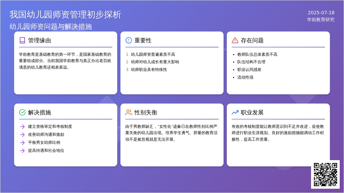 我国幼儿园师资管理初步探析