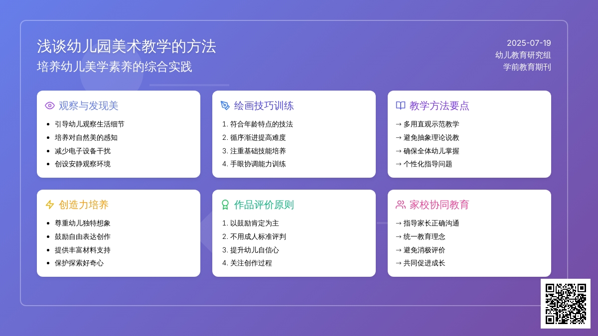 浅谈幼儿园美术教学的方法