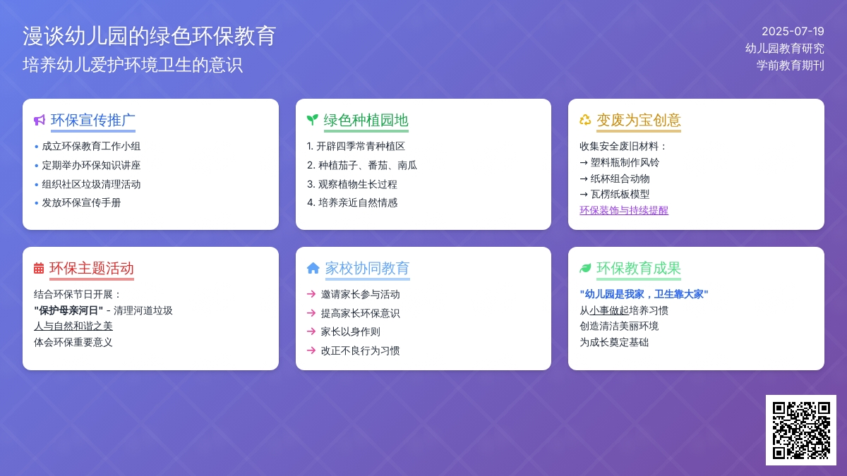 漫谈幼儿园的绿色环保教育