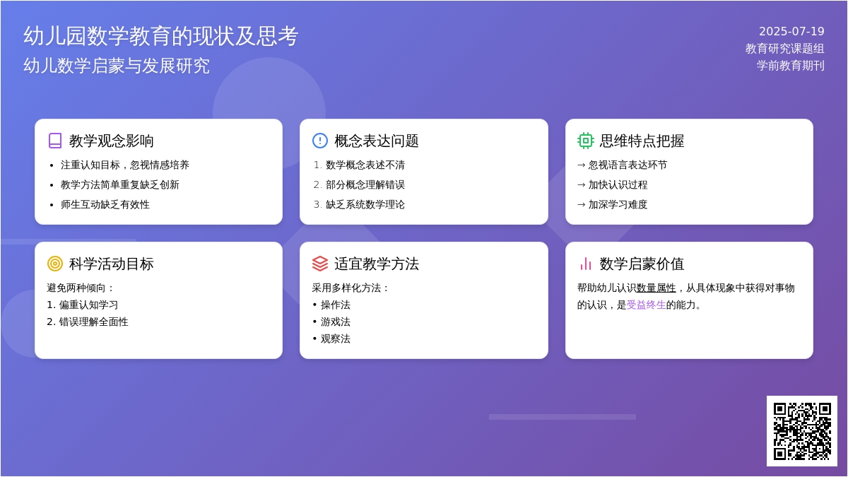 幼儿园数学教育的现状及思考