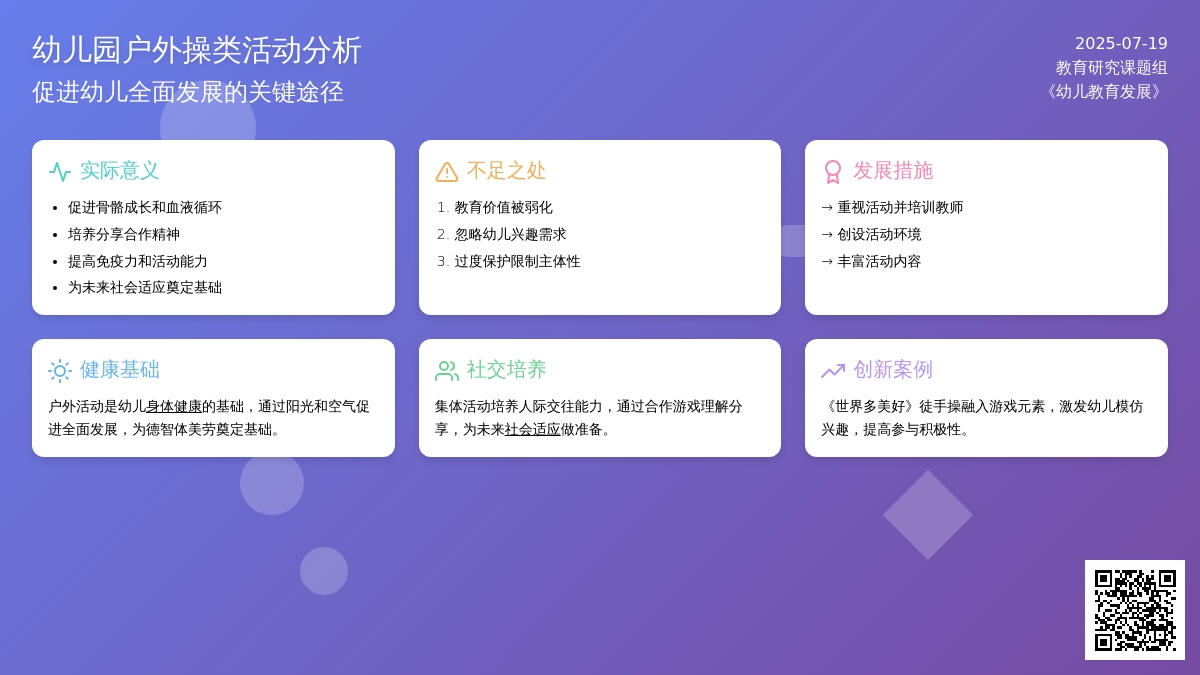 幼儿园户外操类活动分析
