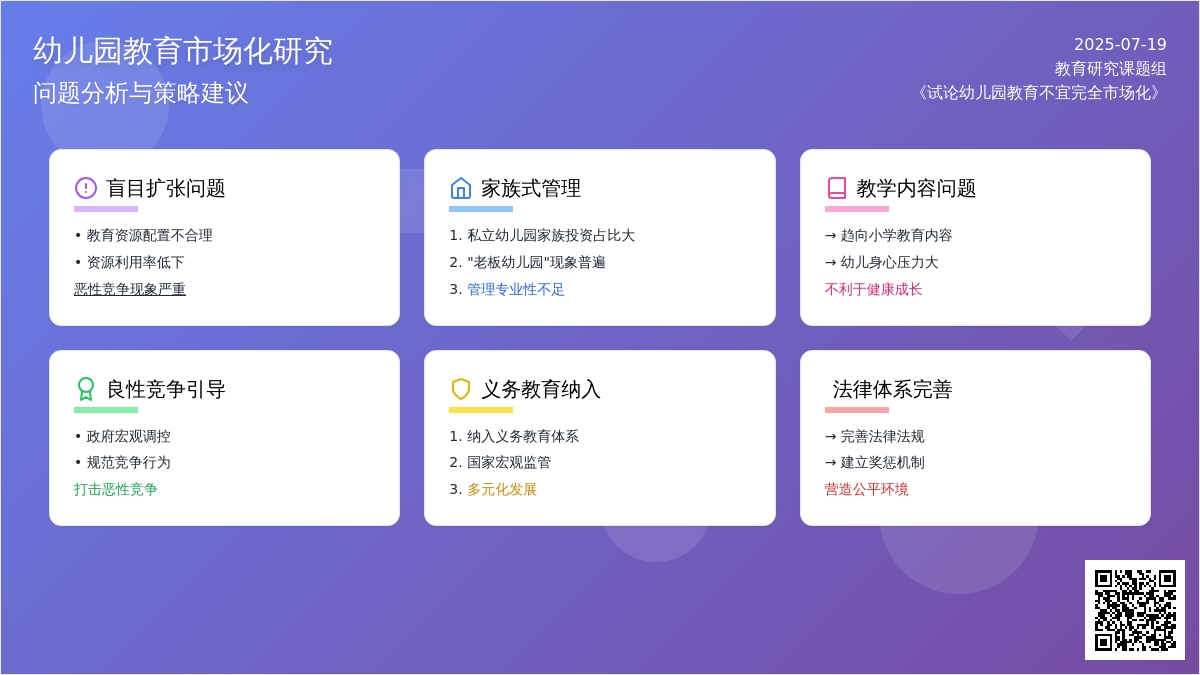 试论幼儿园教育不宜完全市场化