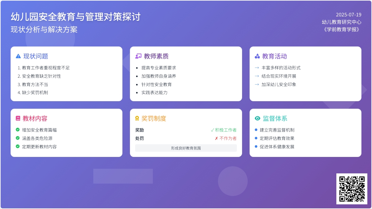 幼儿园安全教育与管理对策探讨