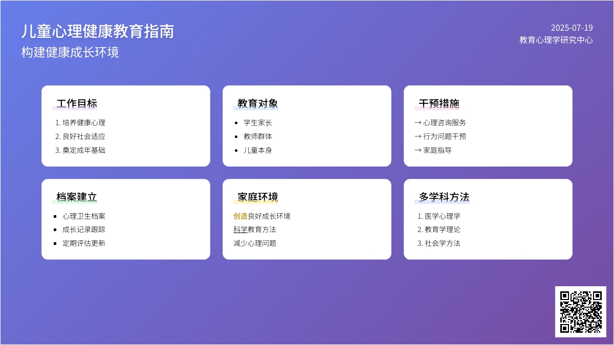 关注幼儿园儿童的心理卫生问题