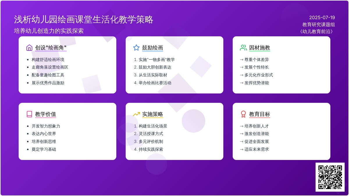 浅析幼儿园绘画课堂生活化教学策略