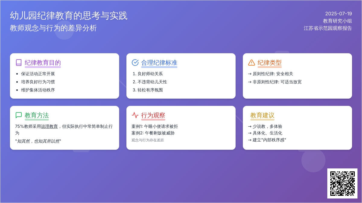 对幼儿园纪律教育的思考