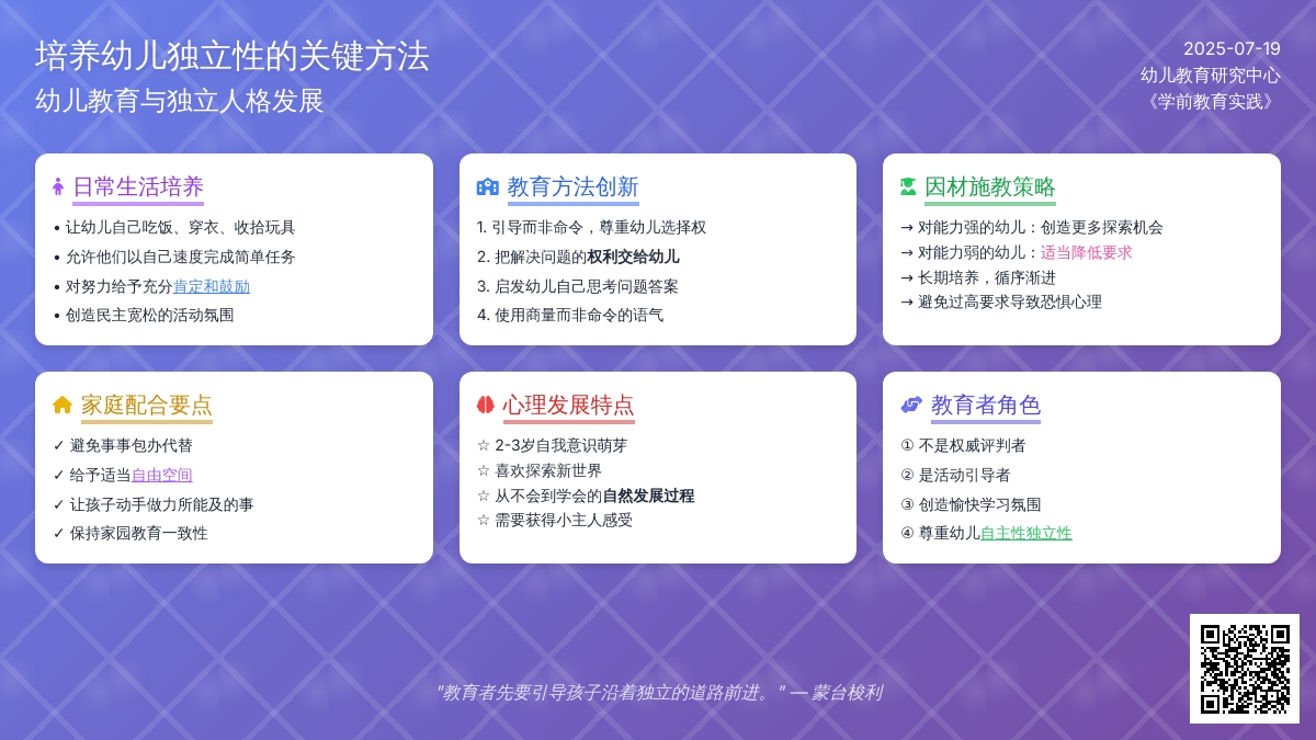 浅谈幼儿园培养幼儿的独立性