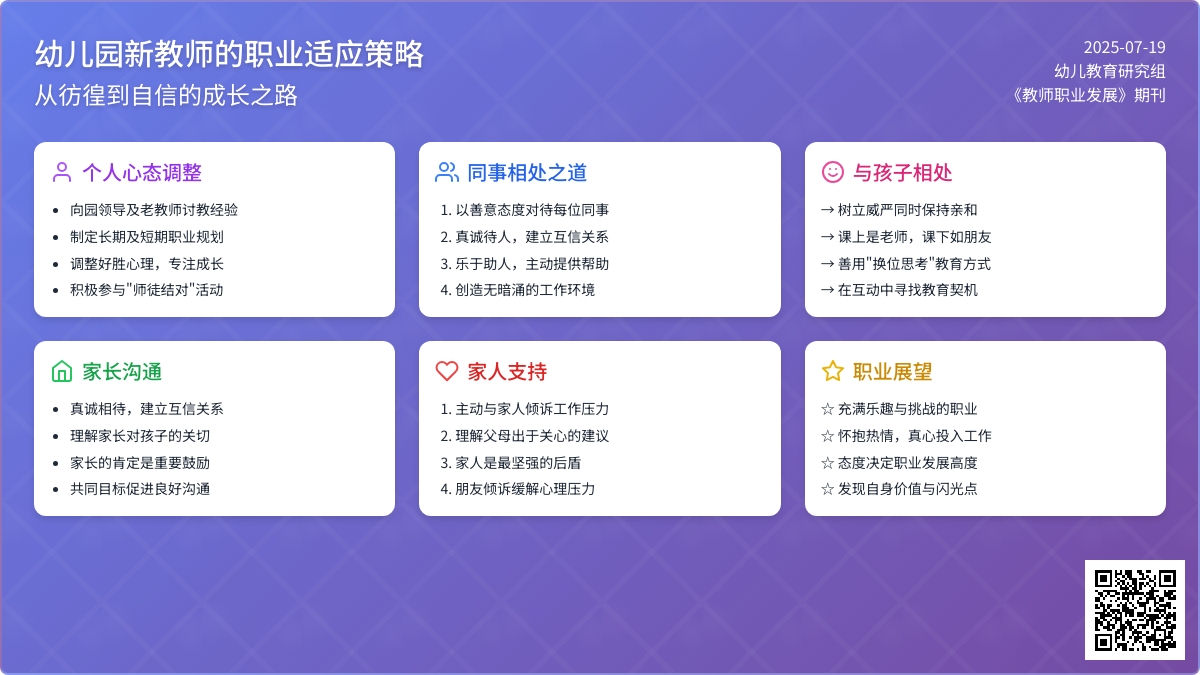 幼儿园新教师的职业适应策略