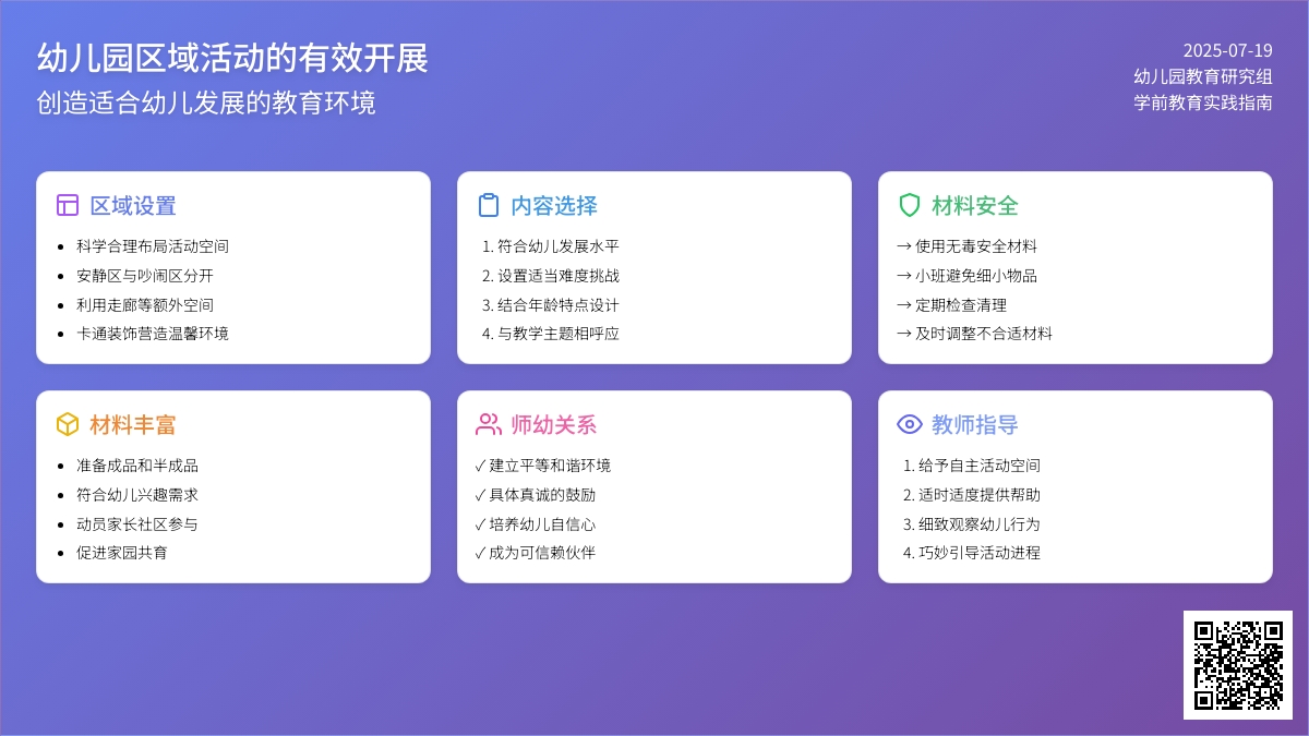 幼儿园区域活动的有效开展