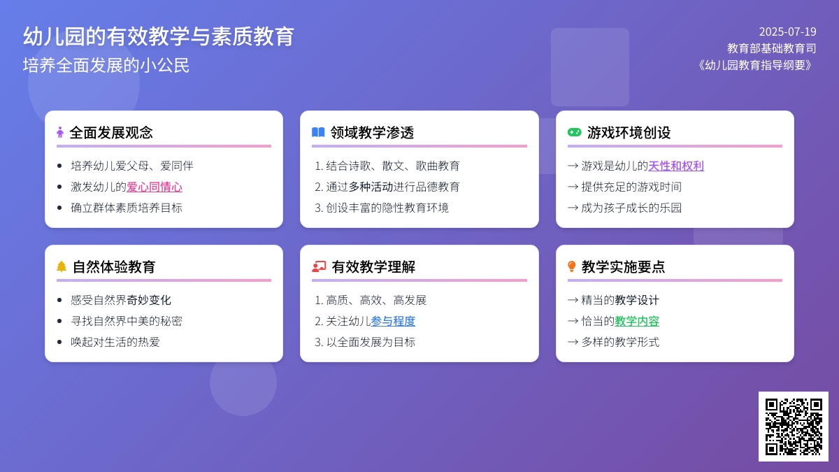 幼儿园的有效教学与素质教育