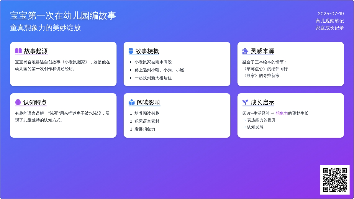 孩子第一次在幼儿园编故事