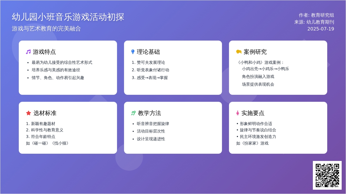幼儿园小班音乐游戏活动初探