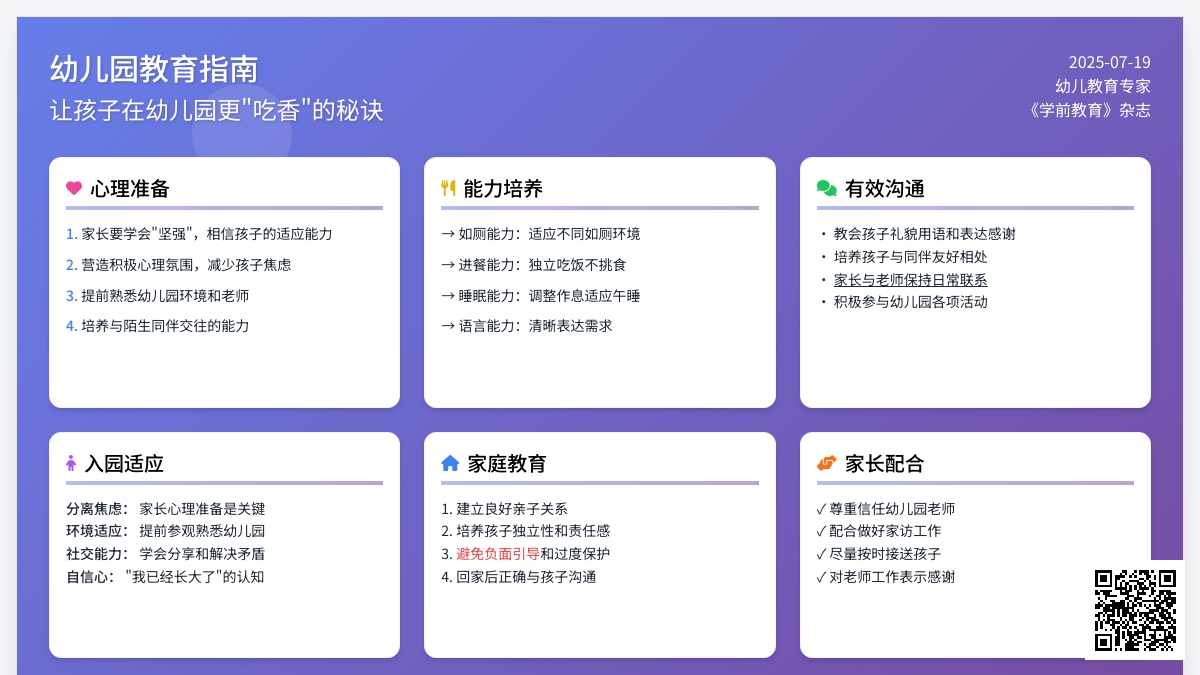 上幼儿园 孩子这样更“吃香”