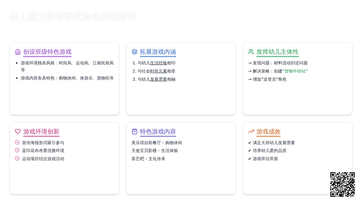 幼儿园大班串联式角色游戏探究