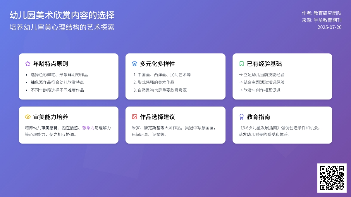 幼儿园美术欣赏内容的选择