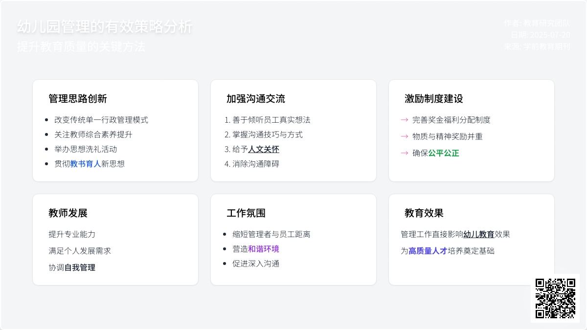 幼儿园管理的有效策略分析