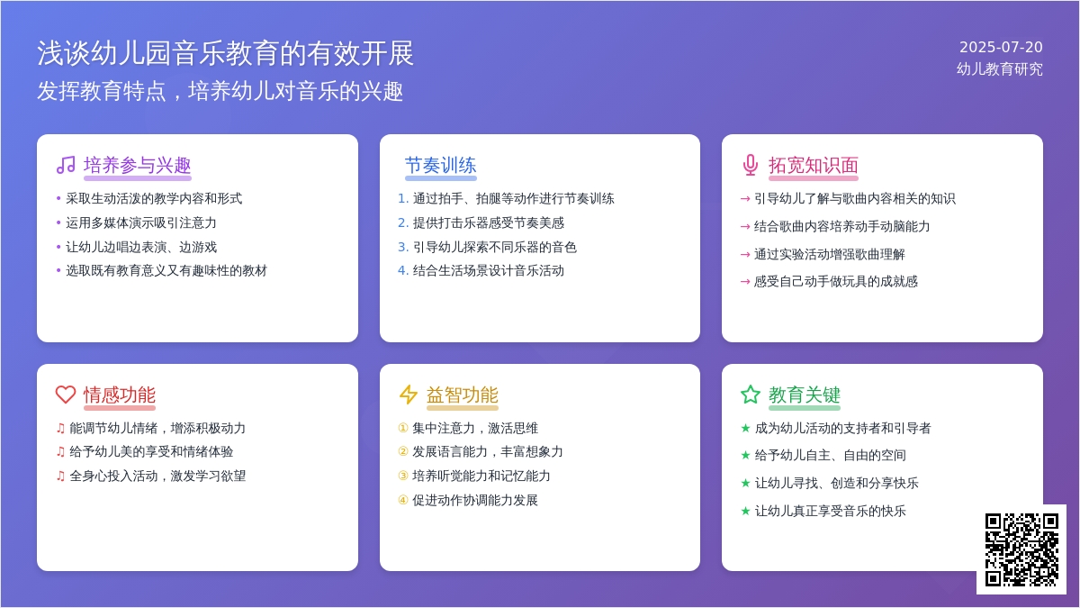 浅谈幼儿园音乐教育的有效开展
