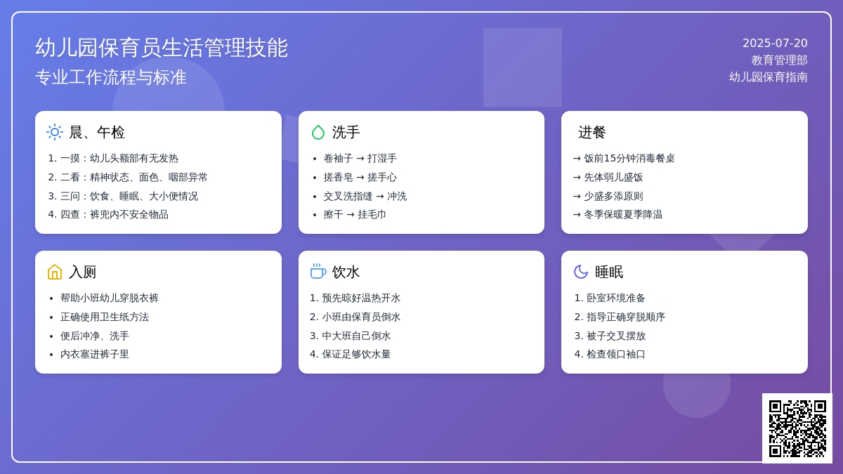 幼儿园保育员生活管理技能get√