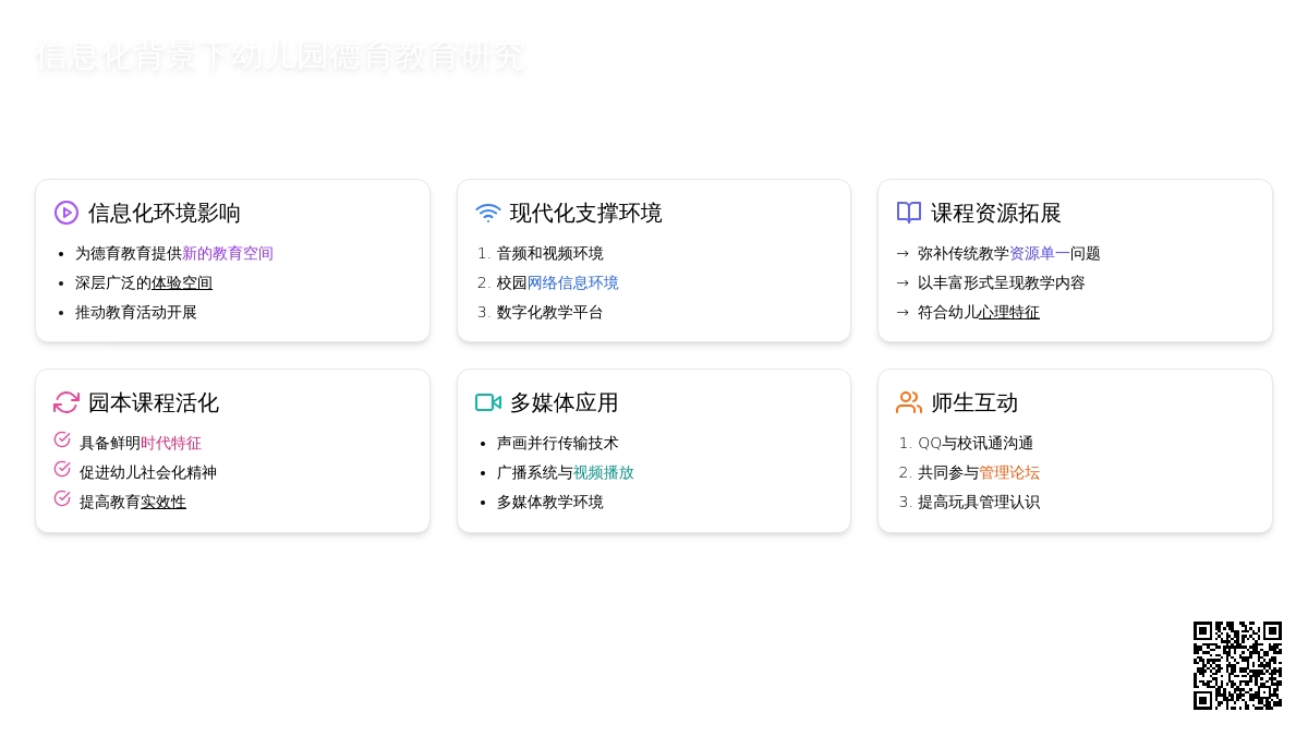 信息化背景下幼儿园德育教育研究