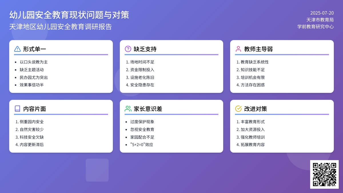 幼儿园安全教育现状问题与对策