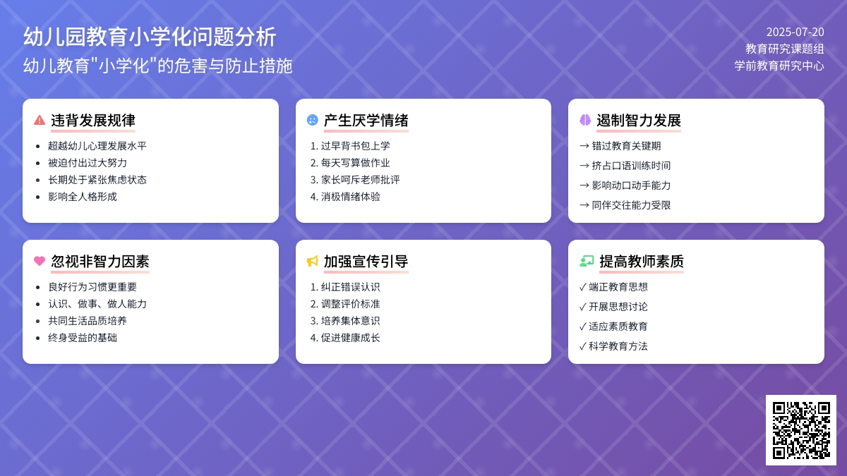 幼儿园教育小学化问题分析