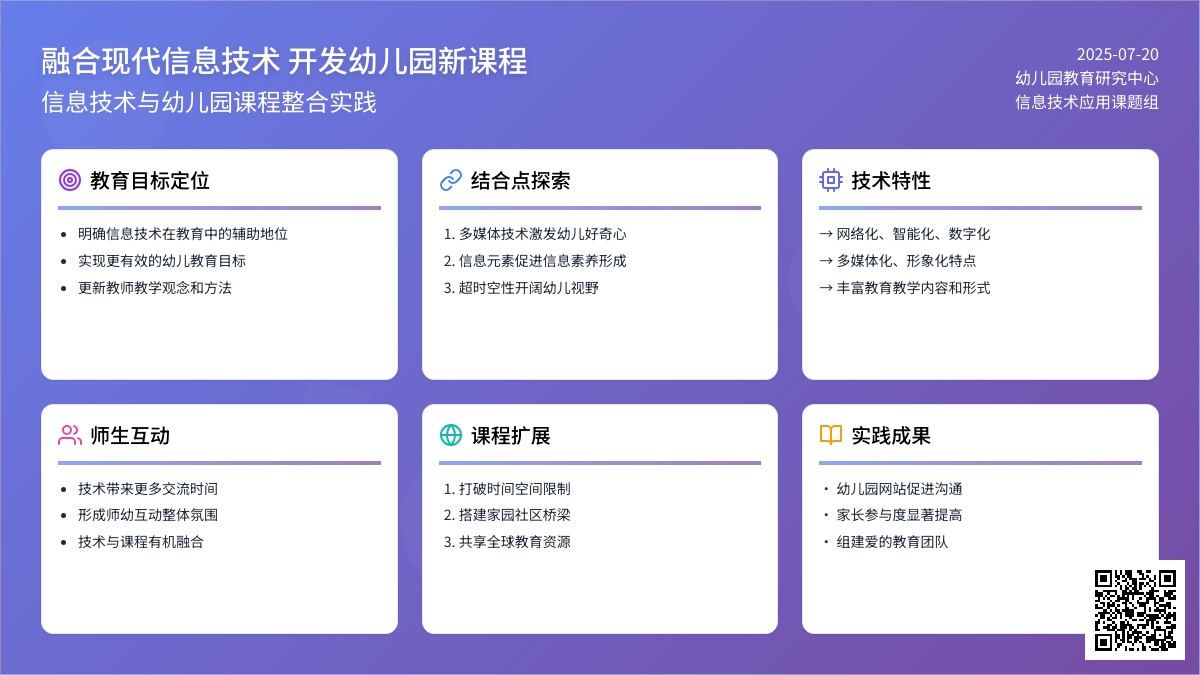融合现代信息技术　开发幼儿园新课程
