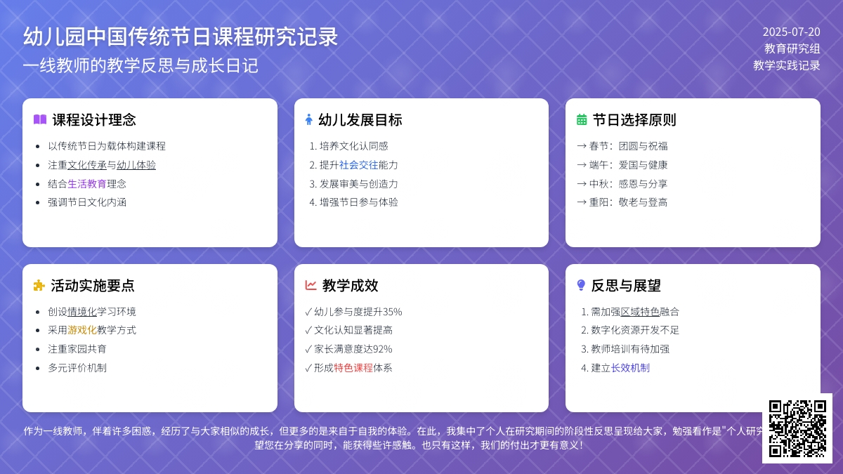 幼儿园中国传统节日课程研究记录