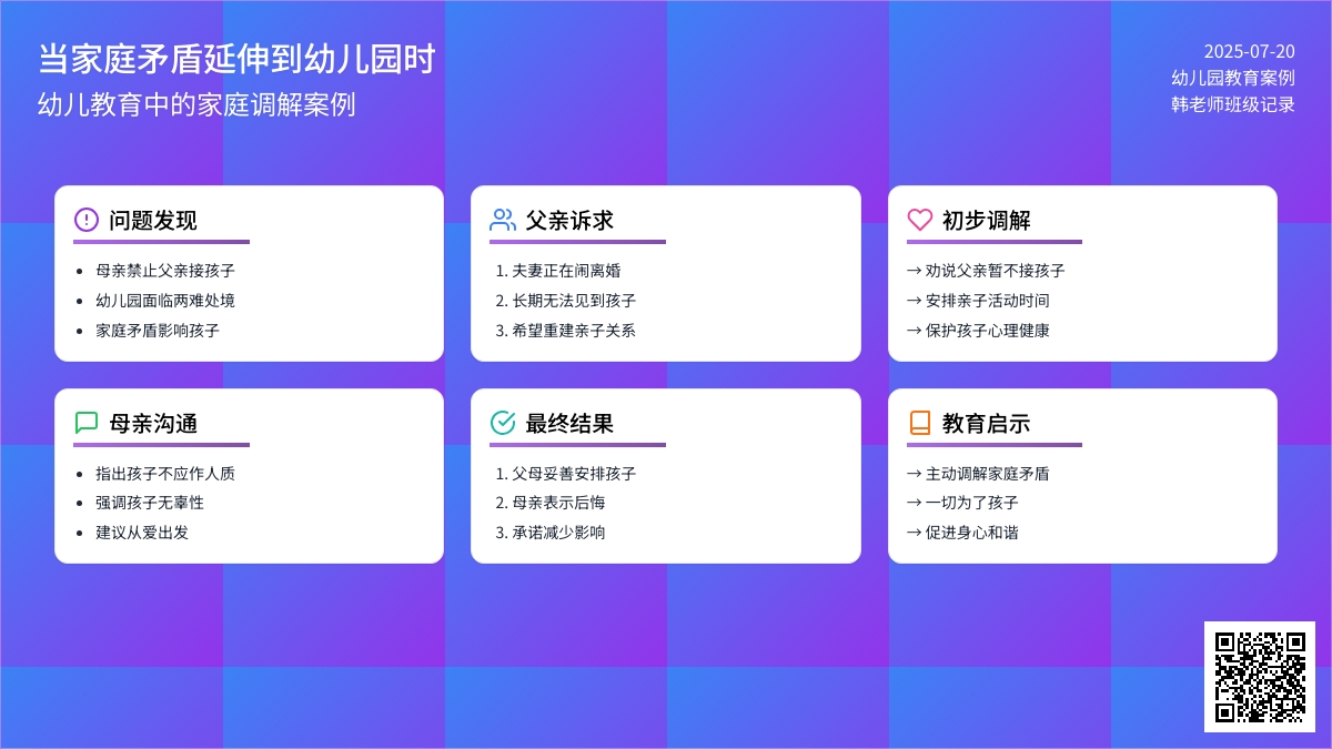 当家庭矛盾延伸到幼儿园时