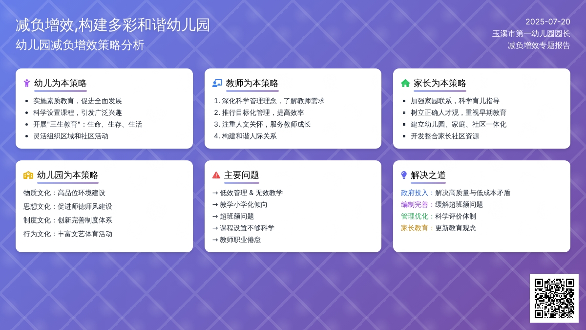 减负增效,构建多彩和谐幼儿园