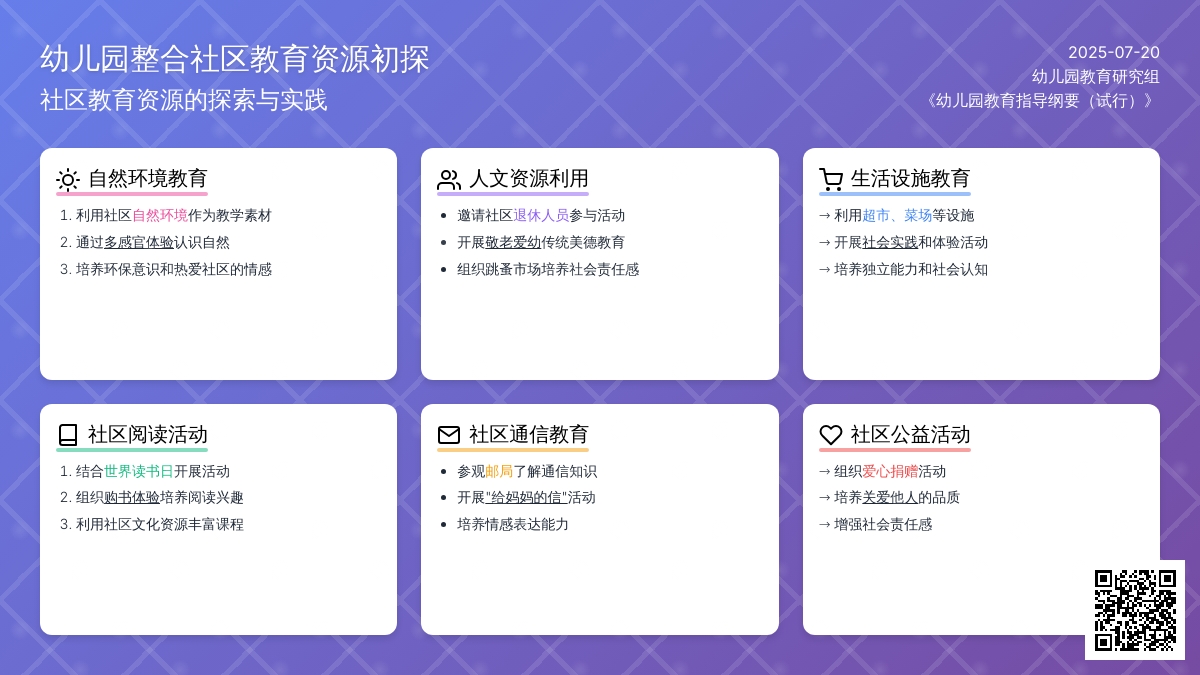 幼儿园整合社区教育资源初探