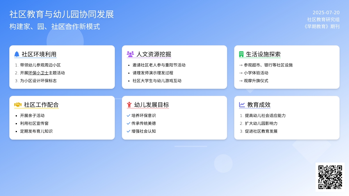 社区教育,从幼儿园教师开始