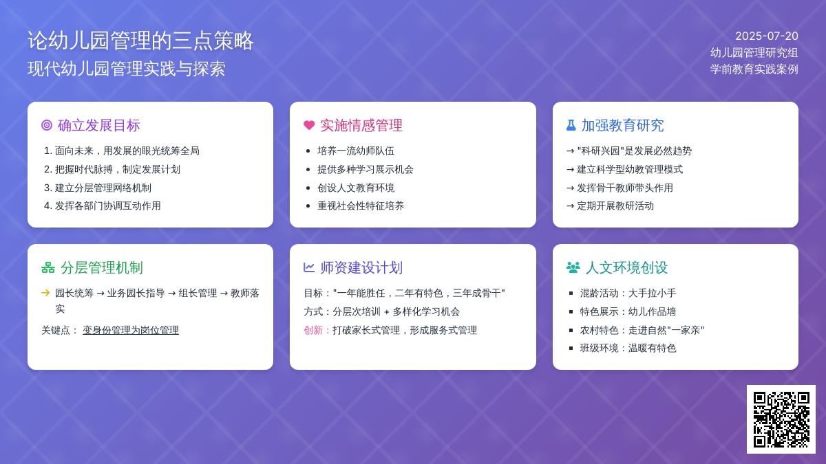 论幼儿园管理的三点策略
