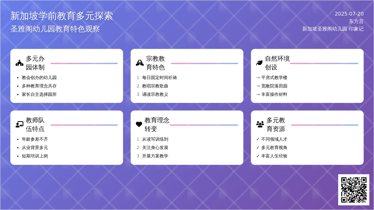 新加坡圣雅阁幼儿园 印象记