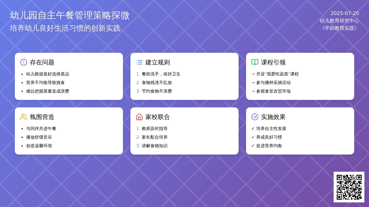幼儿园自主午餐管理策略探微