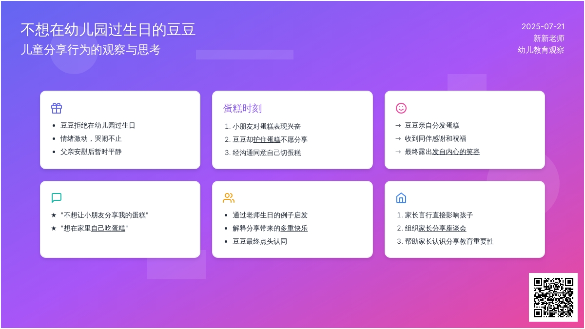 不想在幼儿园过生日的豆豆