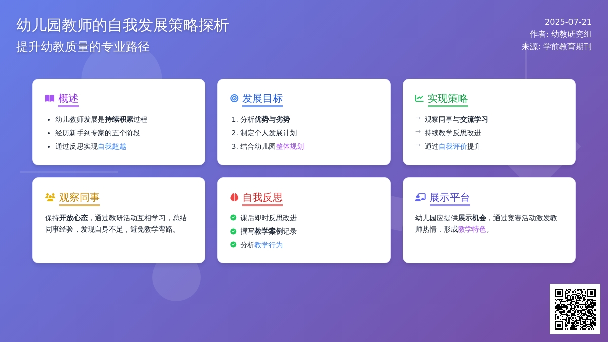 幼儿园教师的自我发展策略探析