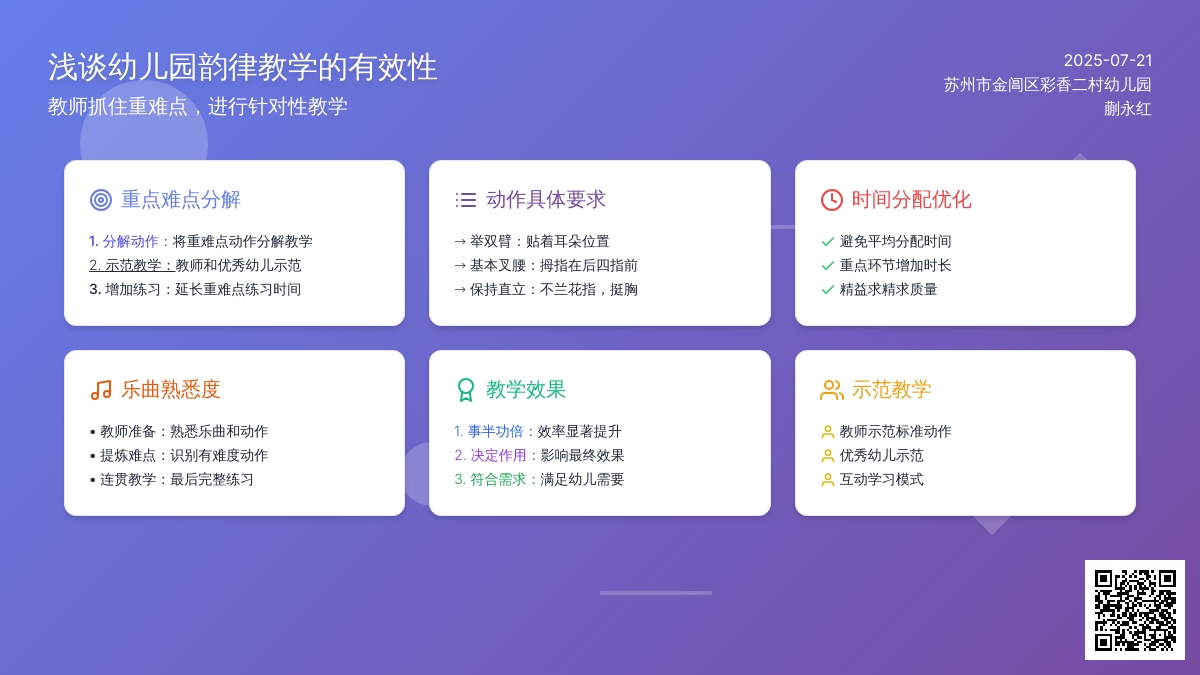 浅谈幼儿园韵律教学的有效性