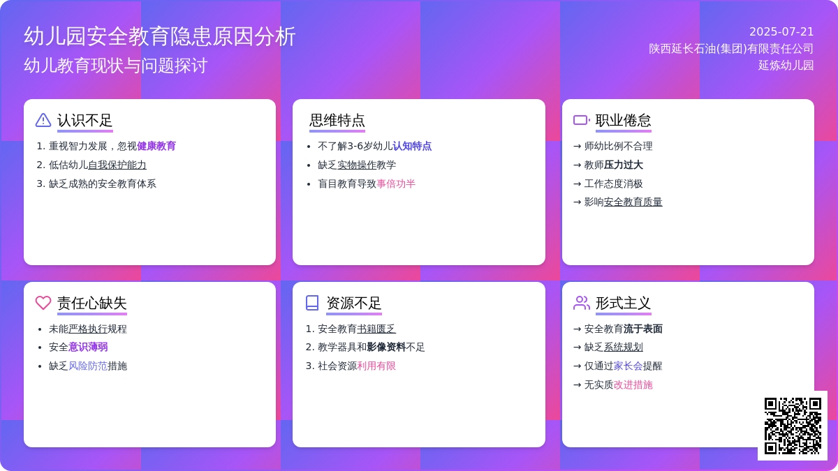 幼儿园安全教育出现隐患原因初探