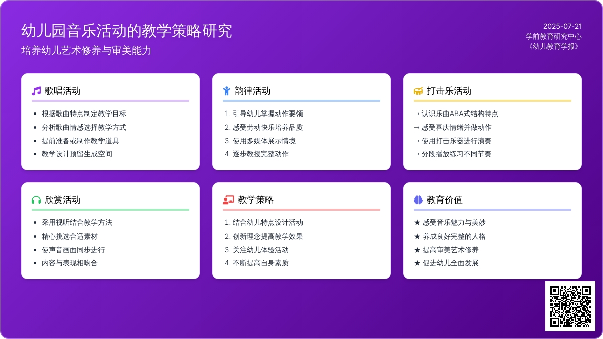 幼儿园音乐活动的教学策略研究