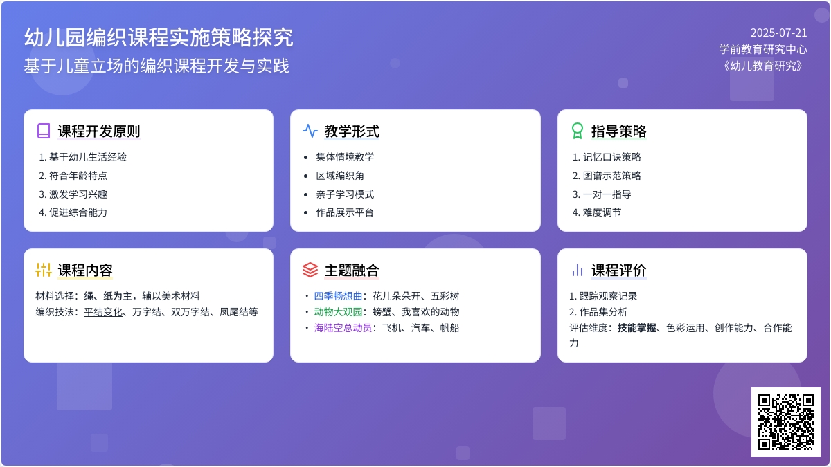 幼儿园编织课程实施策略探究
