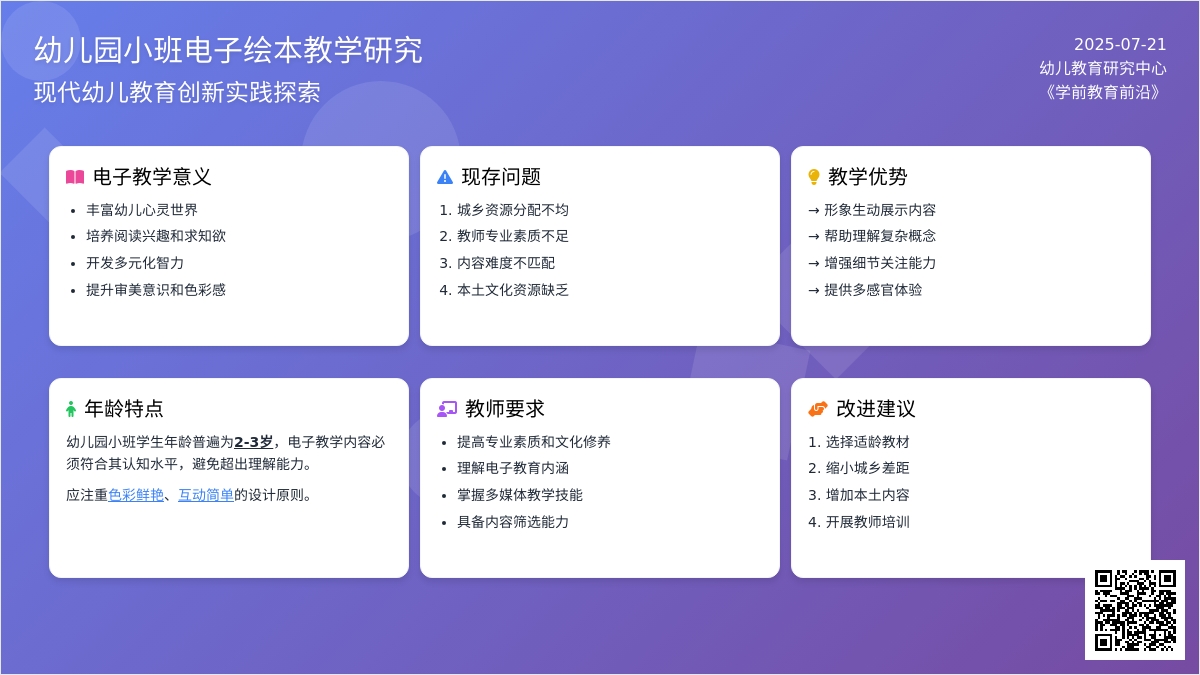 幼儿园小班电子绘本教学研究