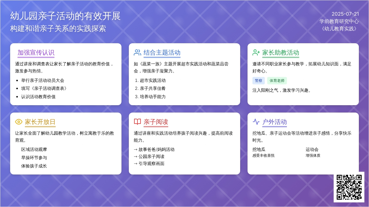 浅谈幼儿园亲子活动的有效开展