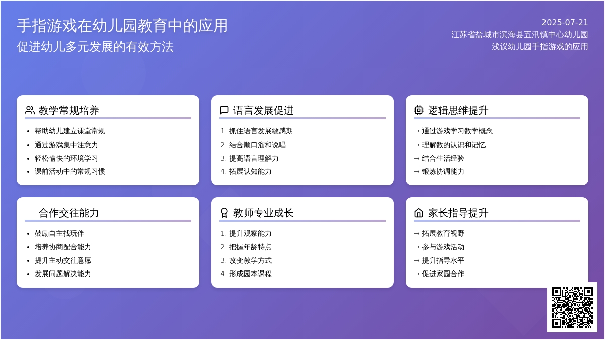 浅议幼儿园手指游戏的应用