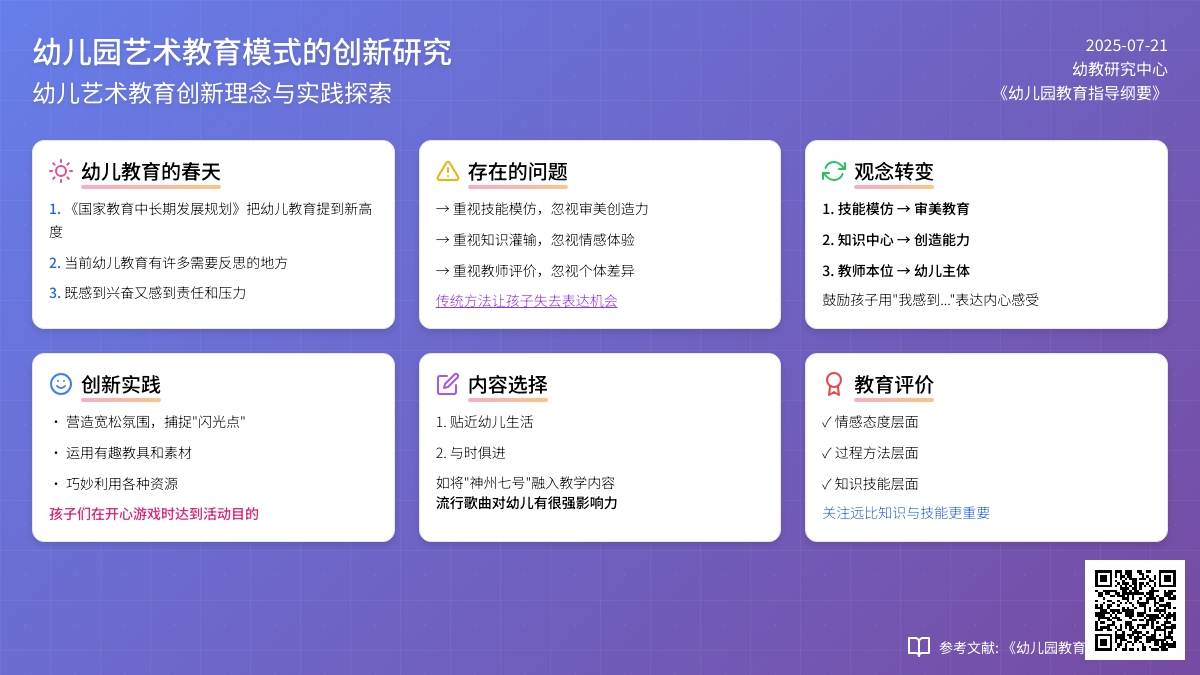 幼儿园艺术教育模式的创新研究