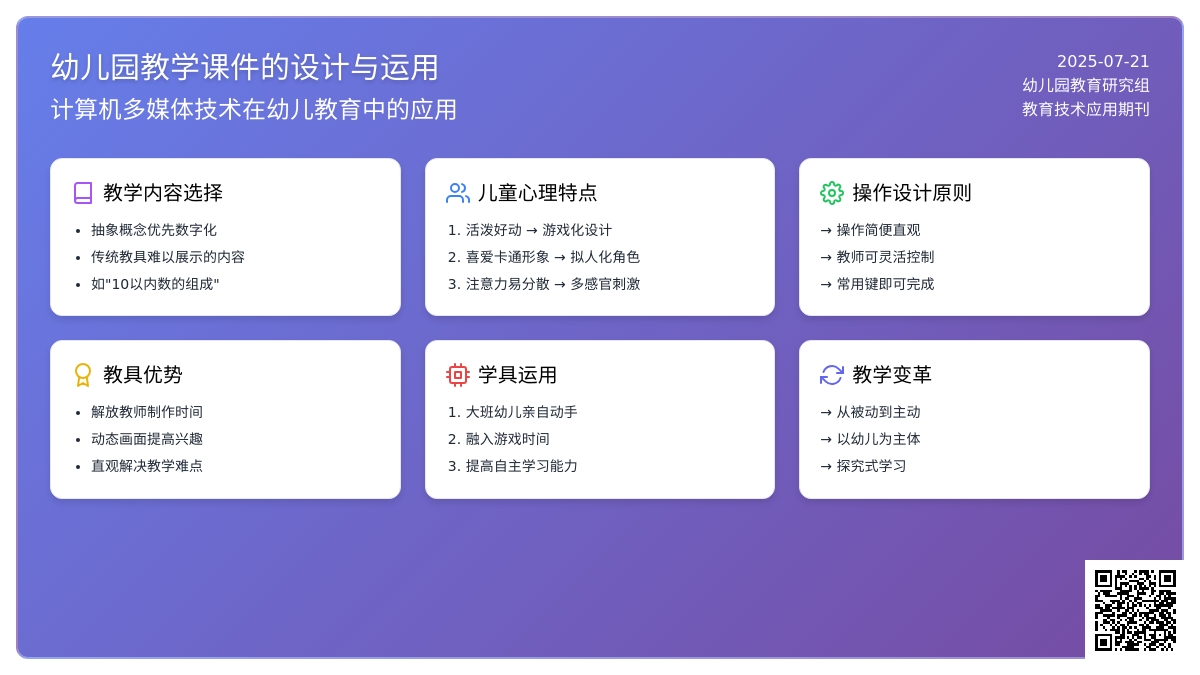 幼儿园教学课件的设计与运用