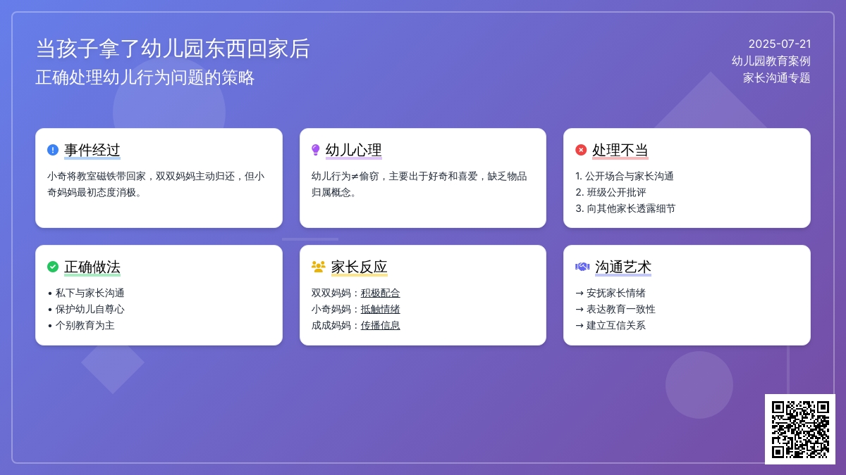 当孩子拿了幼儿园东西回家后